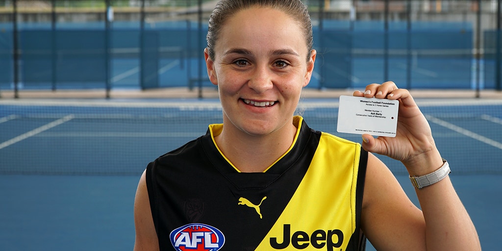 19Barty0303_620.jpg Richmond's inaugural women’s football membership holder, Ashleigh Barty - Richmond Tigers,AFLW